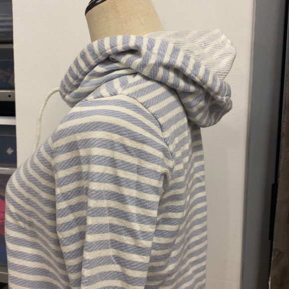 J. Crew Factory Blue and White Striped Hoodie - Picture 6 of 7